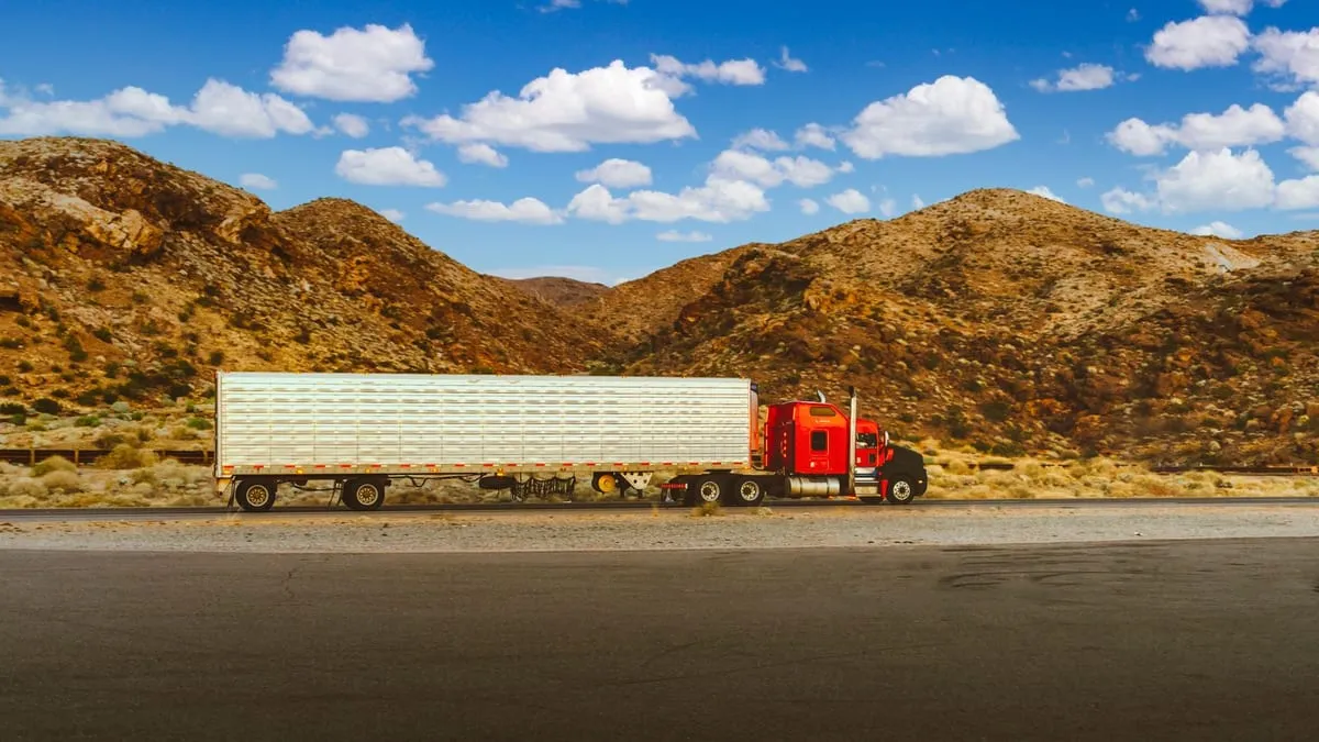 Refrigerated trailer travelling on a highway